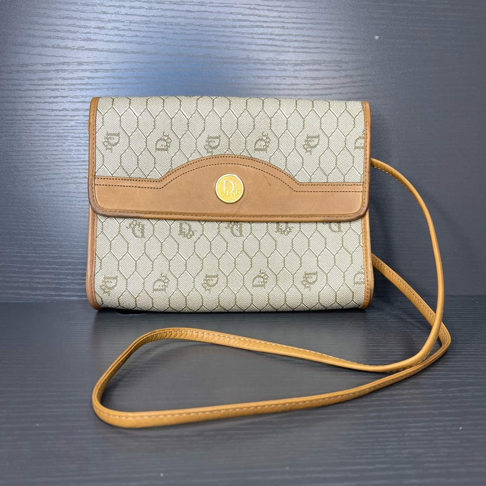 Christian Dior Vintage Honeycomb Canvas Bag
